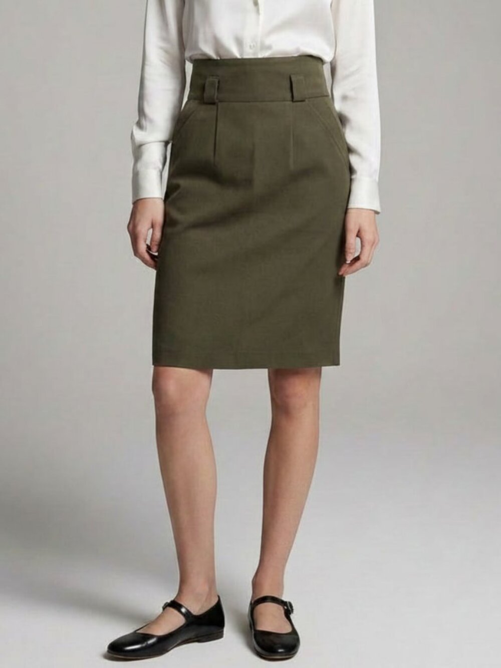 Vintage Chloe Pencil Skirt Khaki Size S